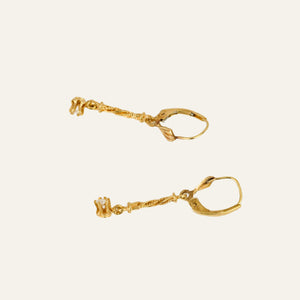 Antique Drop Bar Diamond Hoops