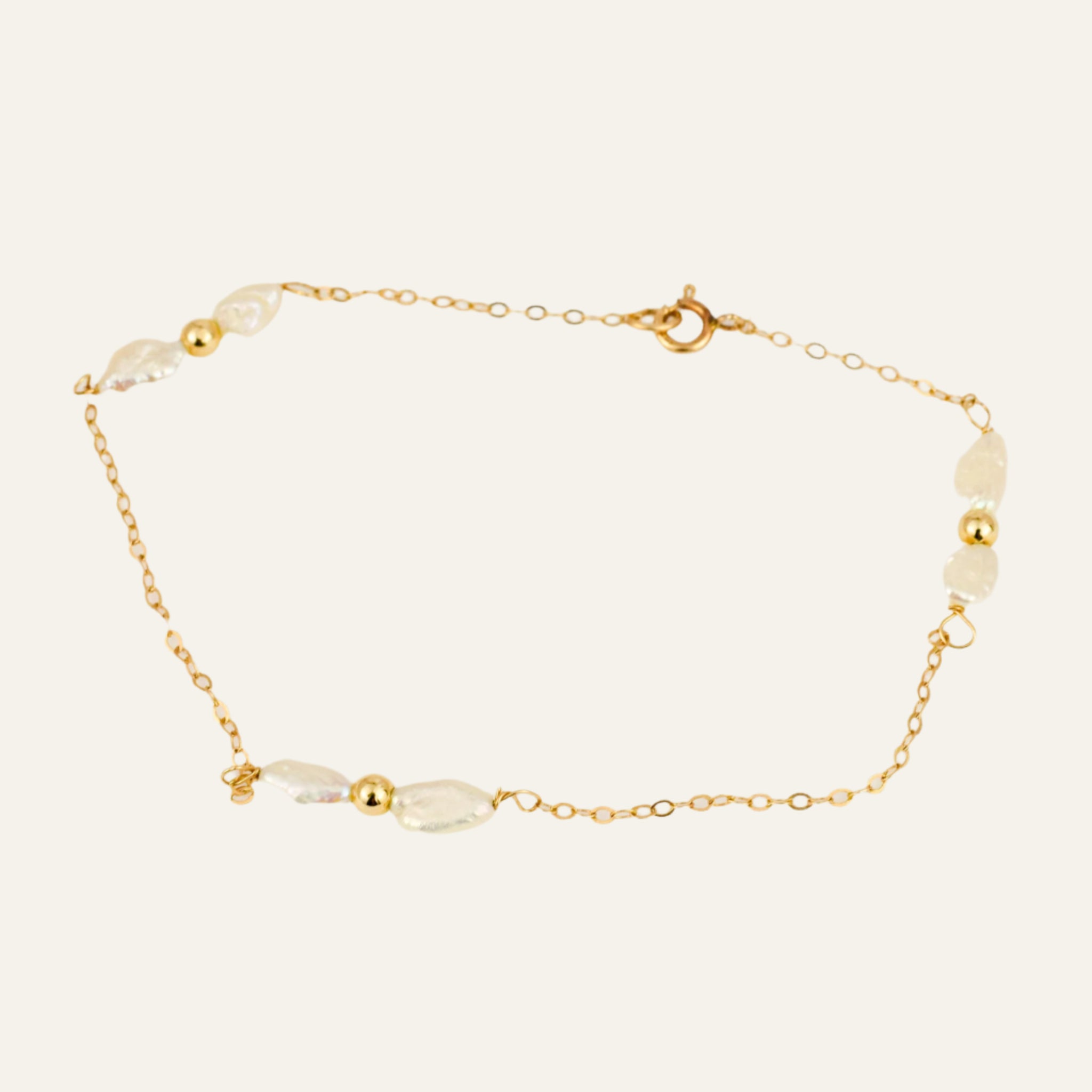 Vintage Pearl and Gold Bead Bracelet