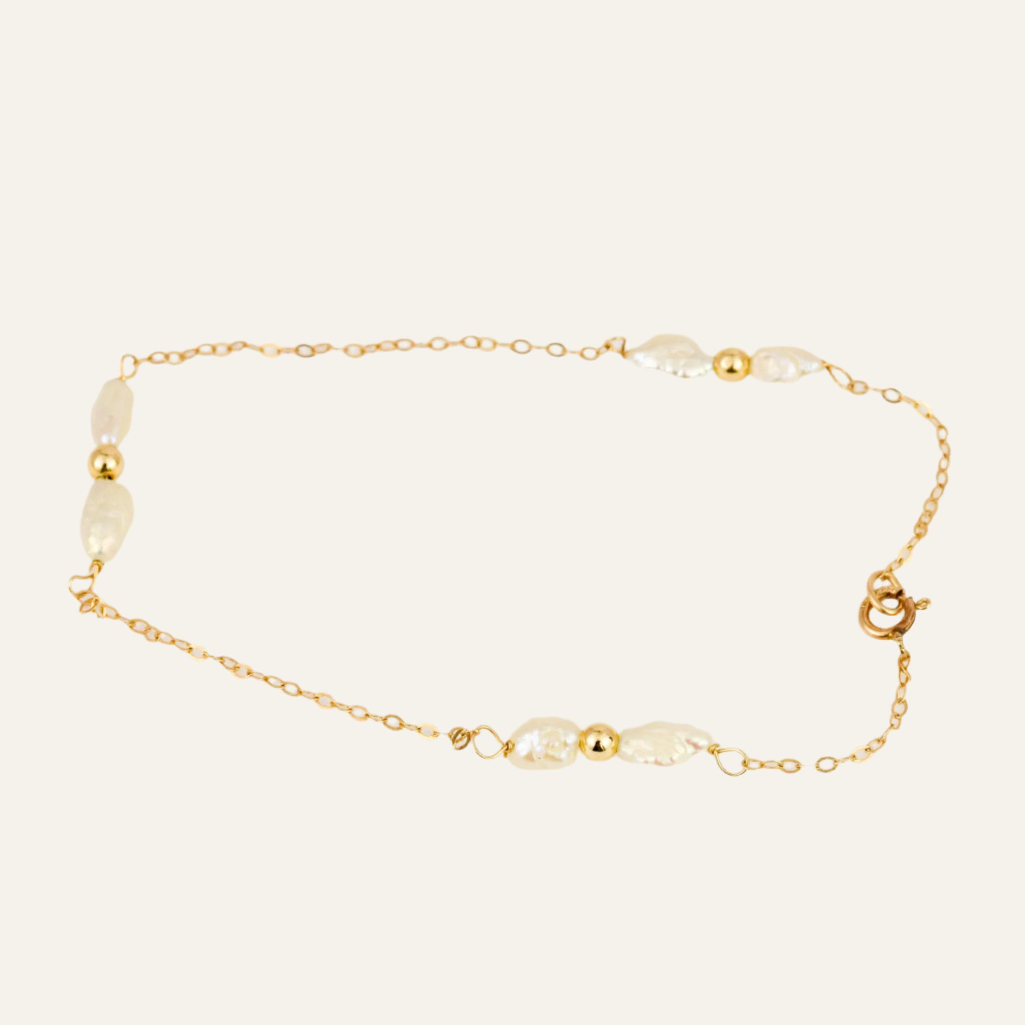 Vintage Pearl and Gold Bead Bracelet