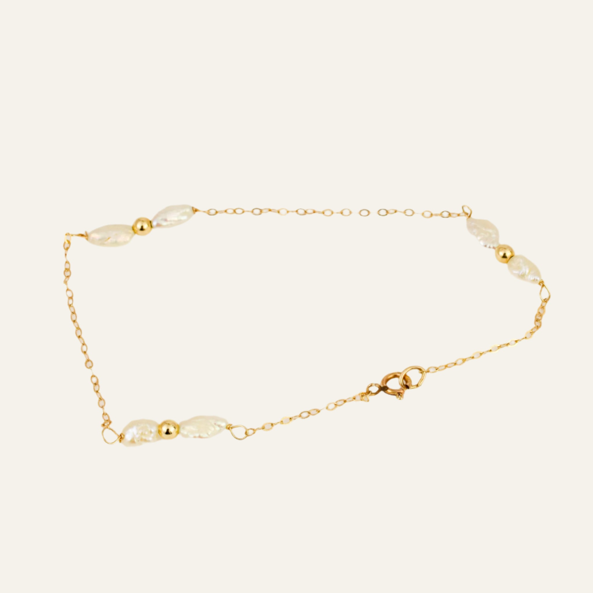 Vintage Pearl and Gold Bead Bracelet