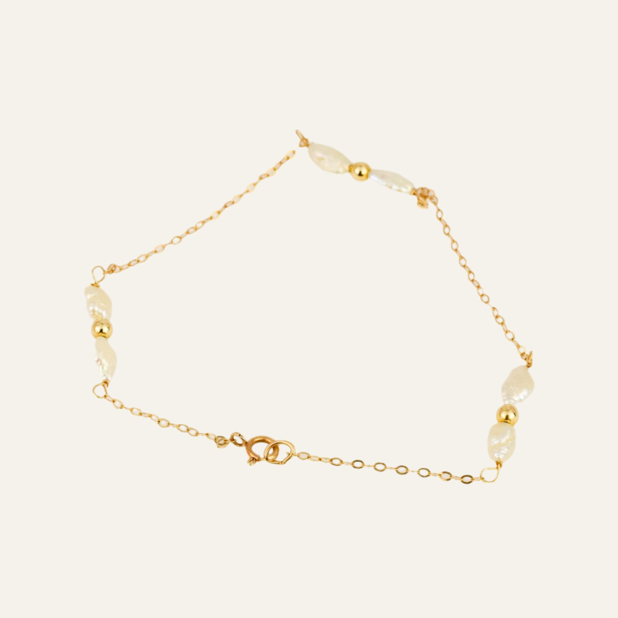 Vintage Pearl and Gold Bead Bracelet