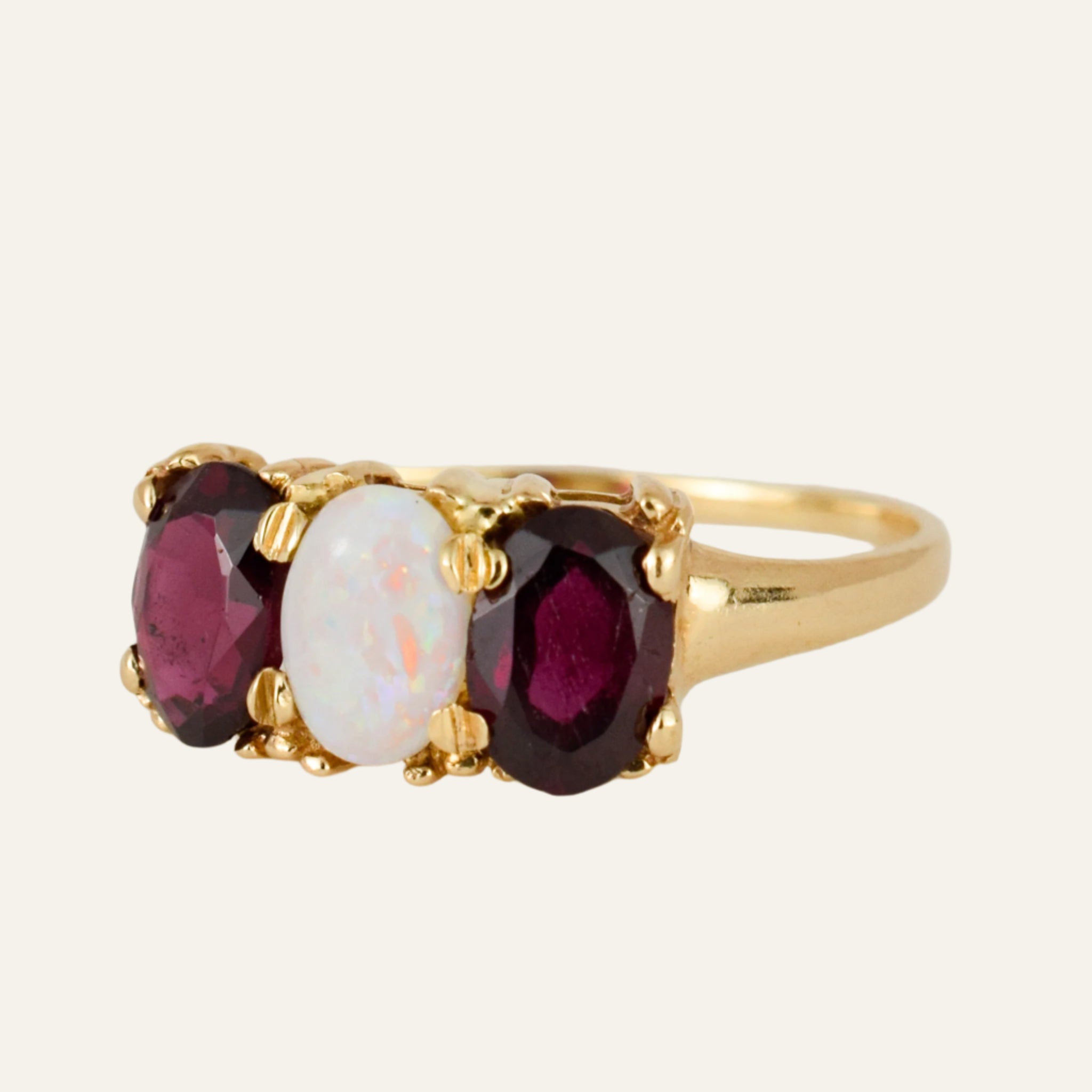 Garnet and Opal Trilogy Ring