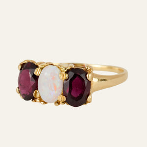 Garnet and Opal Trilogy Ring