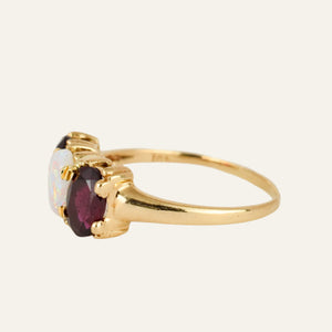 Garnet and Opal Trilogy Ring