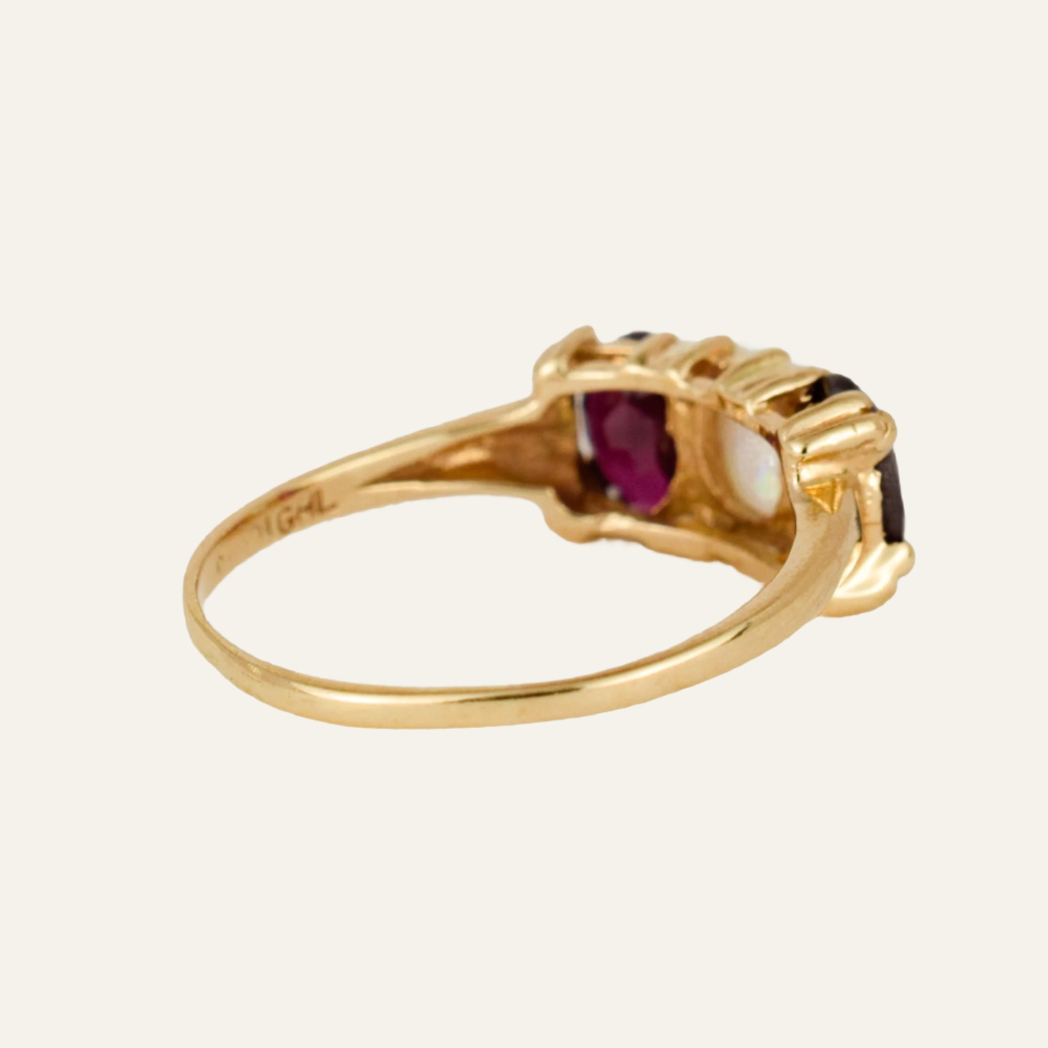 Garnet and Opal Trilogy Ring