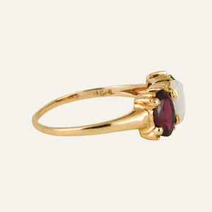 Garnet and Opal Trilogy Ring