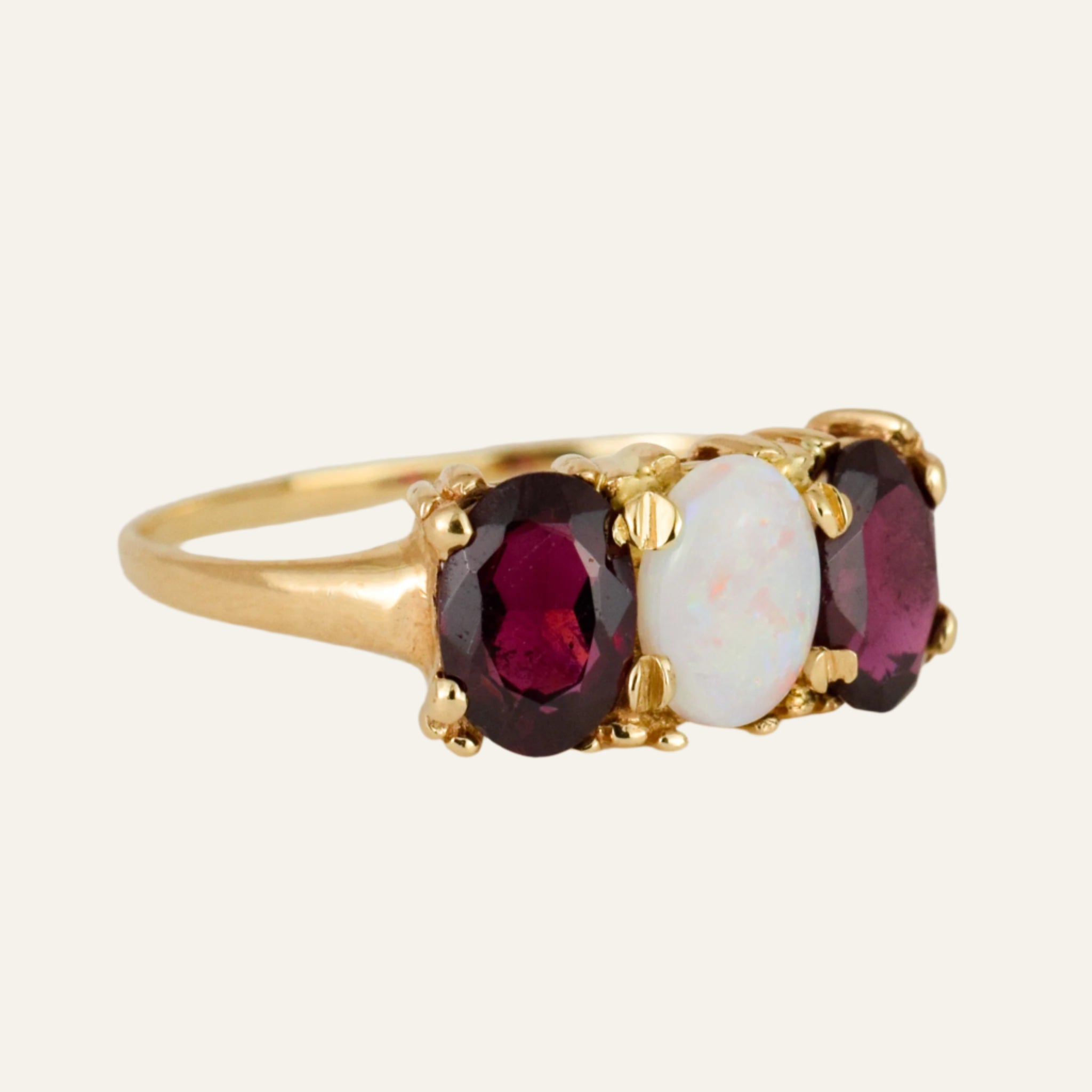 Garnet and Opal Trilogy Ring