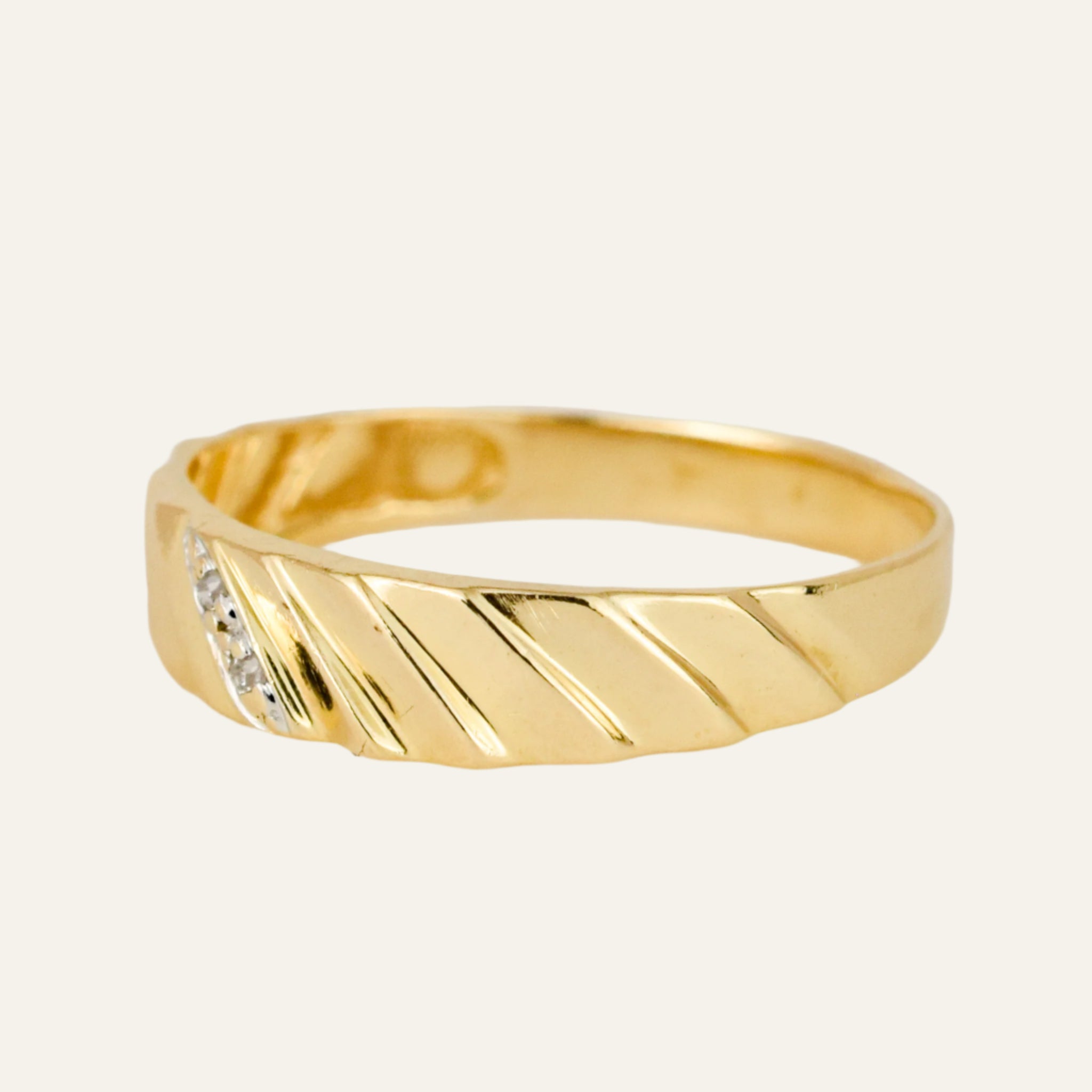 Subtly Sculptural Diamond Band