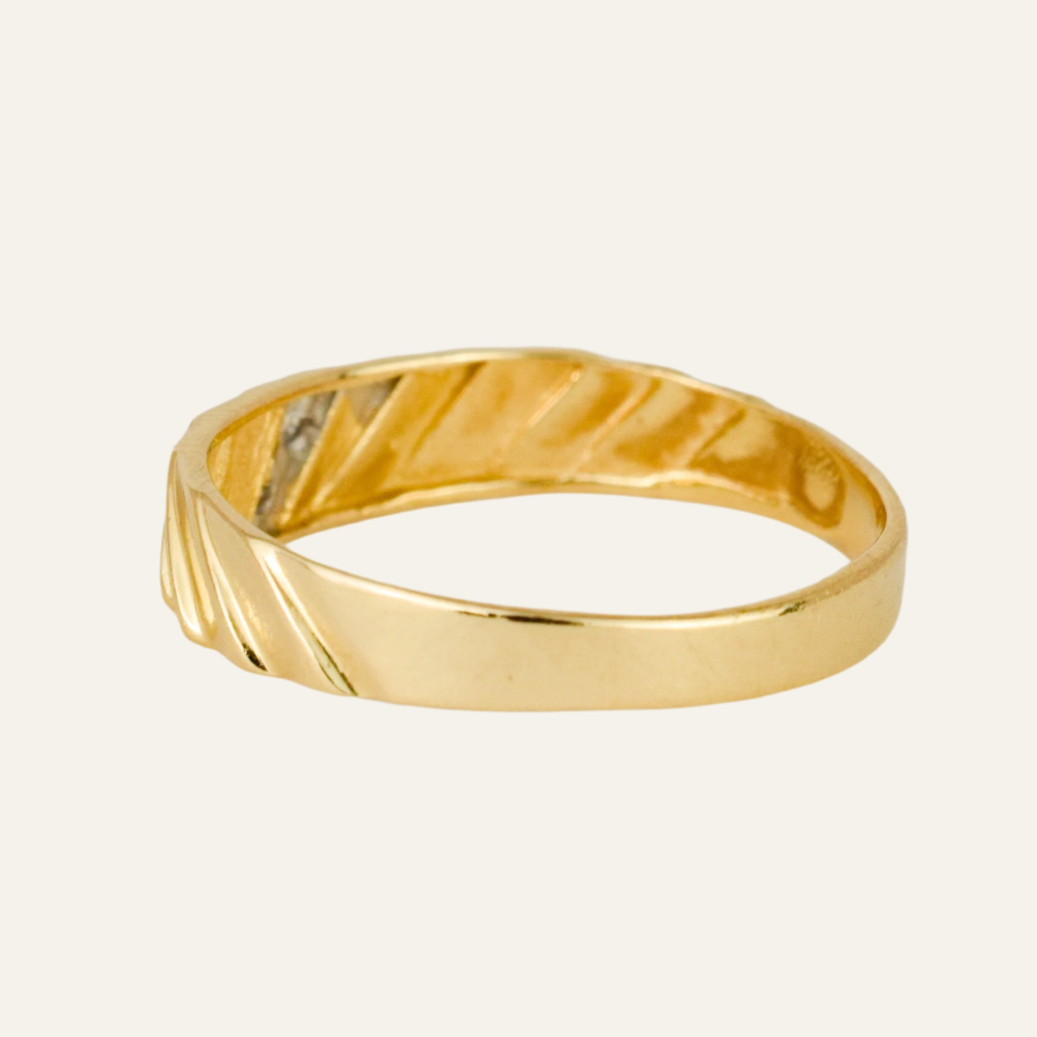 Subtly Sculptural Diamond Band