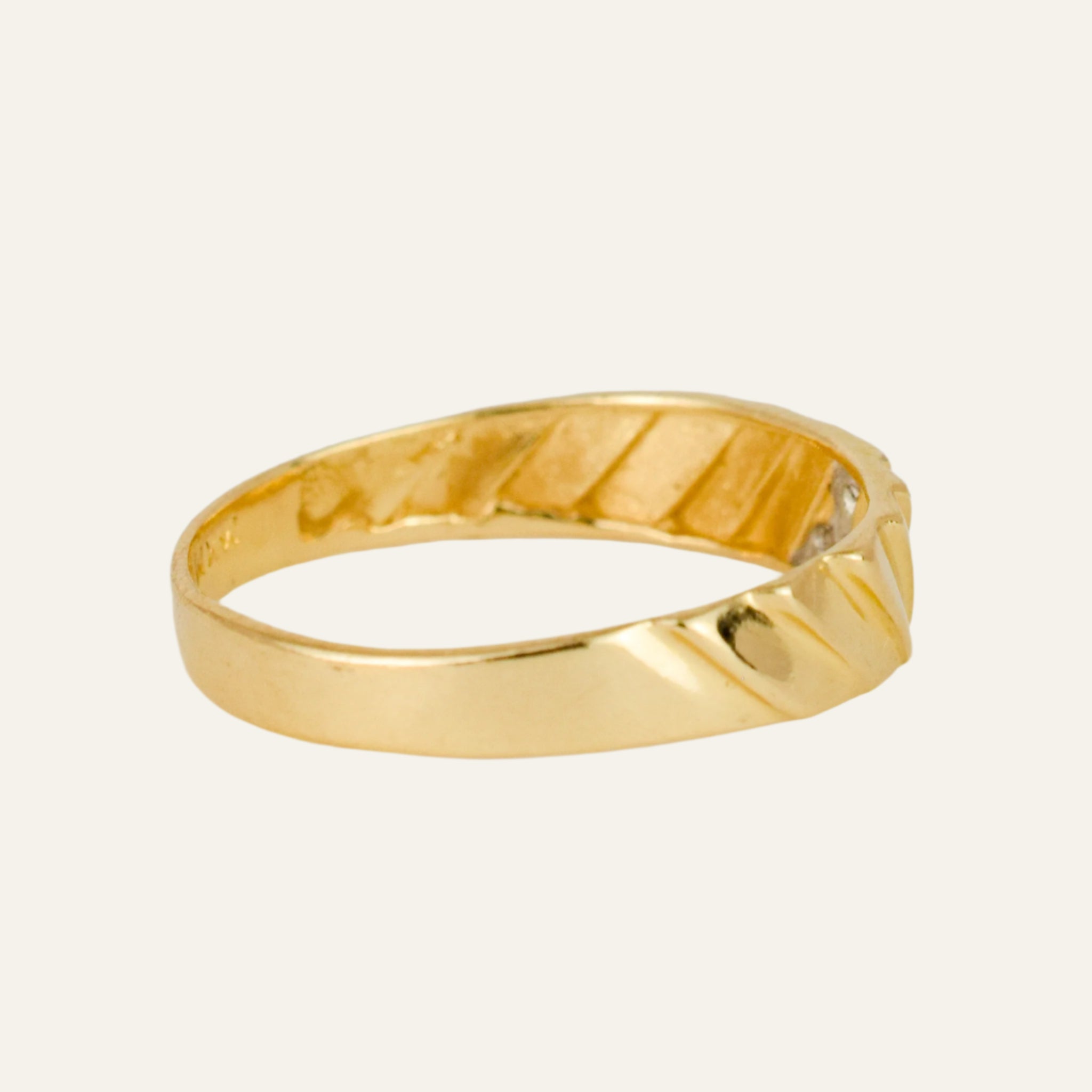 Subtly Sculptural Diamond Band