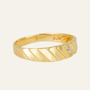Subtly Sculptural Diamond Band