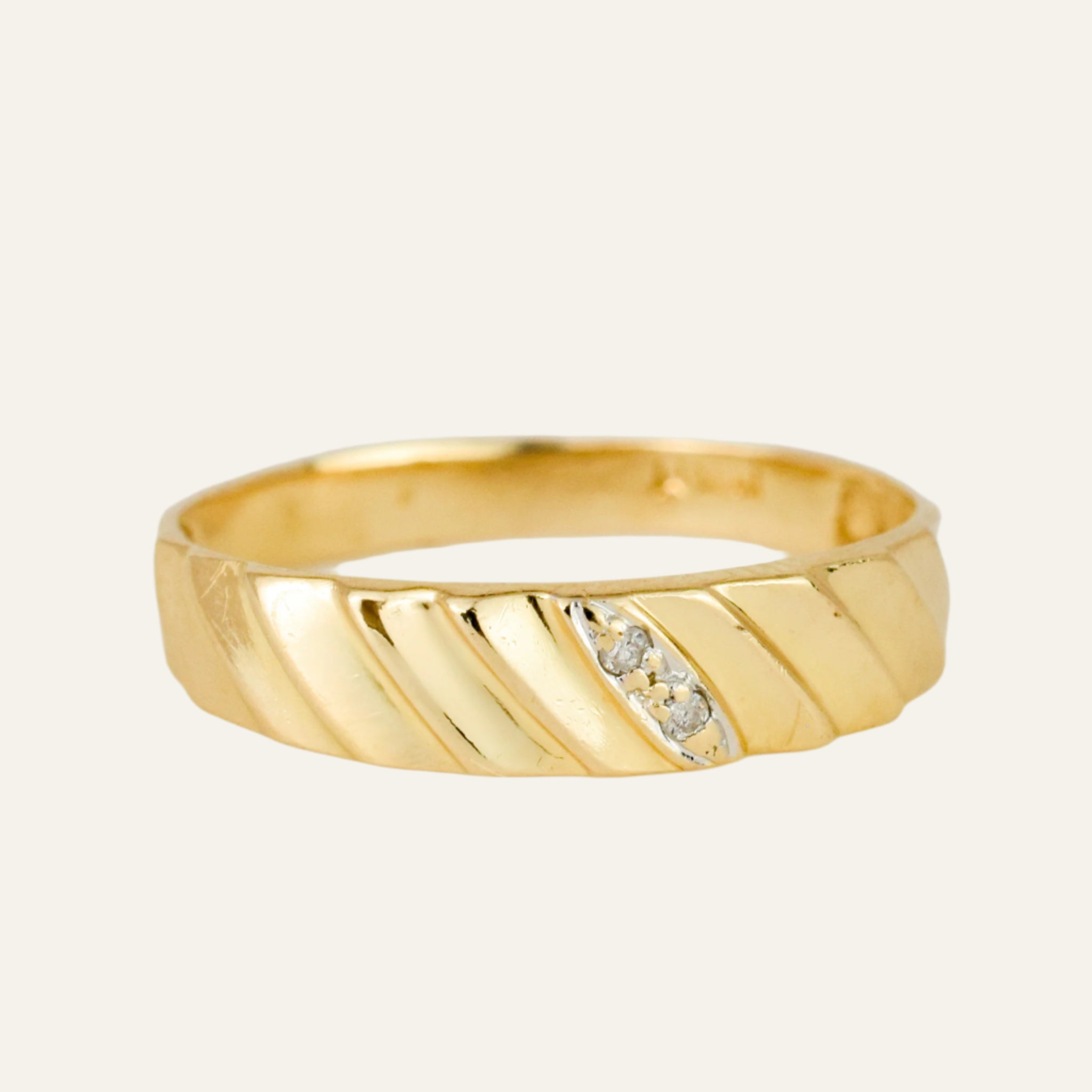 Subtly Sculptural Diamond Band