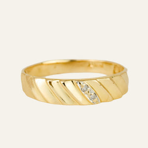 Subtly Sculptural Diamond Band