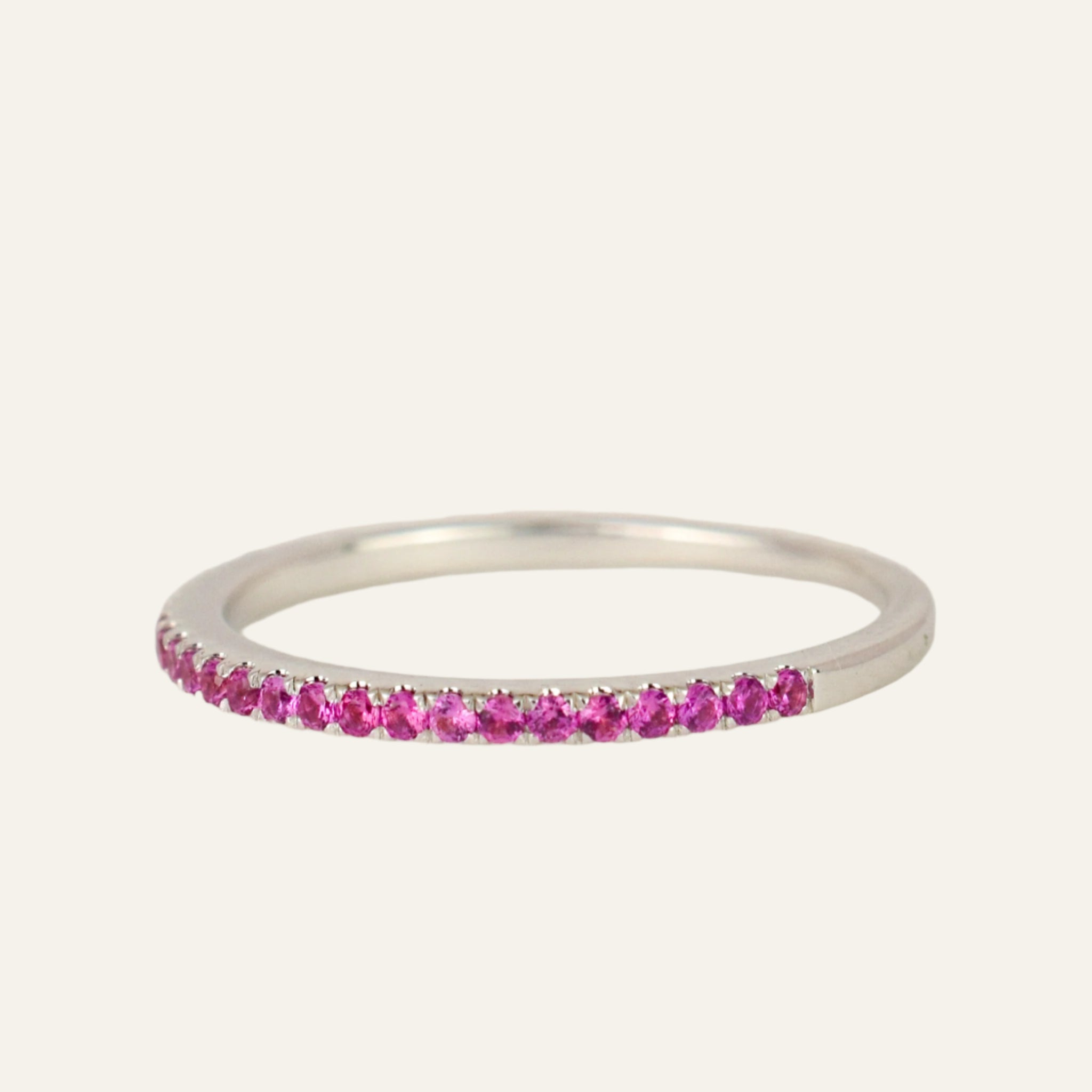Pink Sapphire Half Eternity Ring