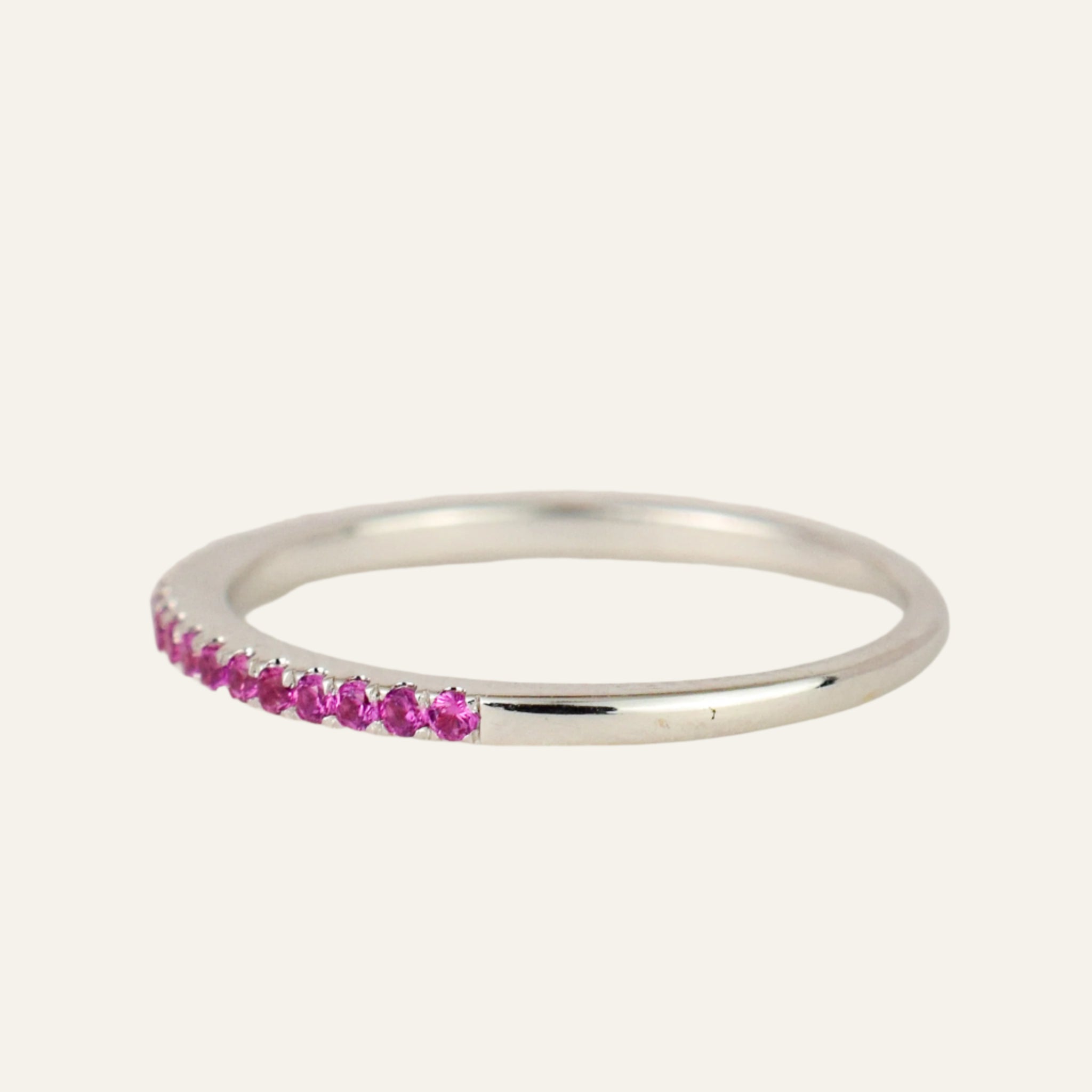 Pink Sapphire Half Eternity Ring