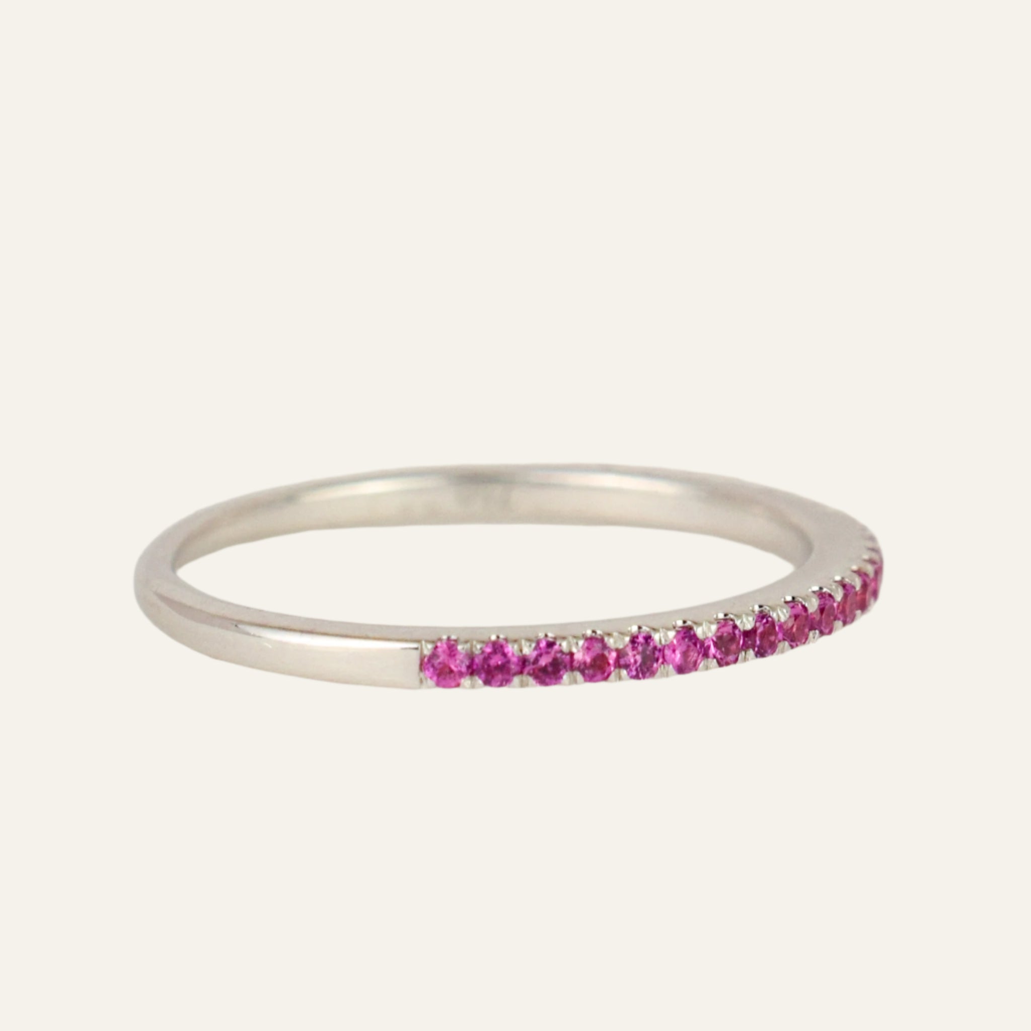 Pink Sapphire Half Eternity Ring