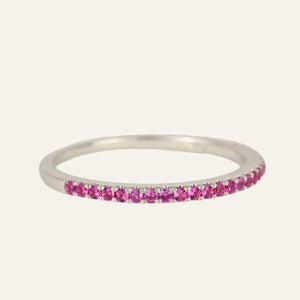 Pink Sapphire Half Eternity Ring