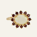 Garnet Halo Ring