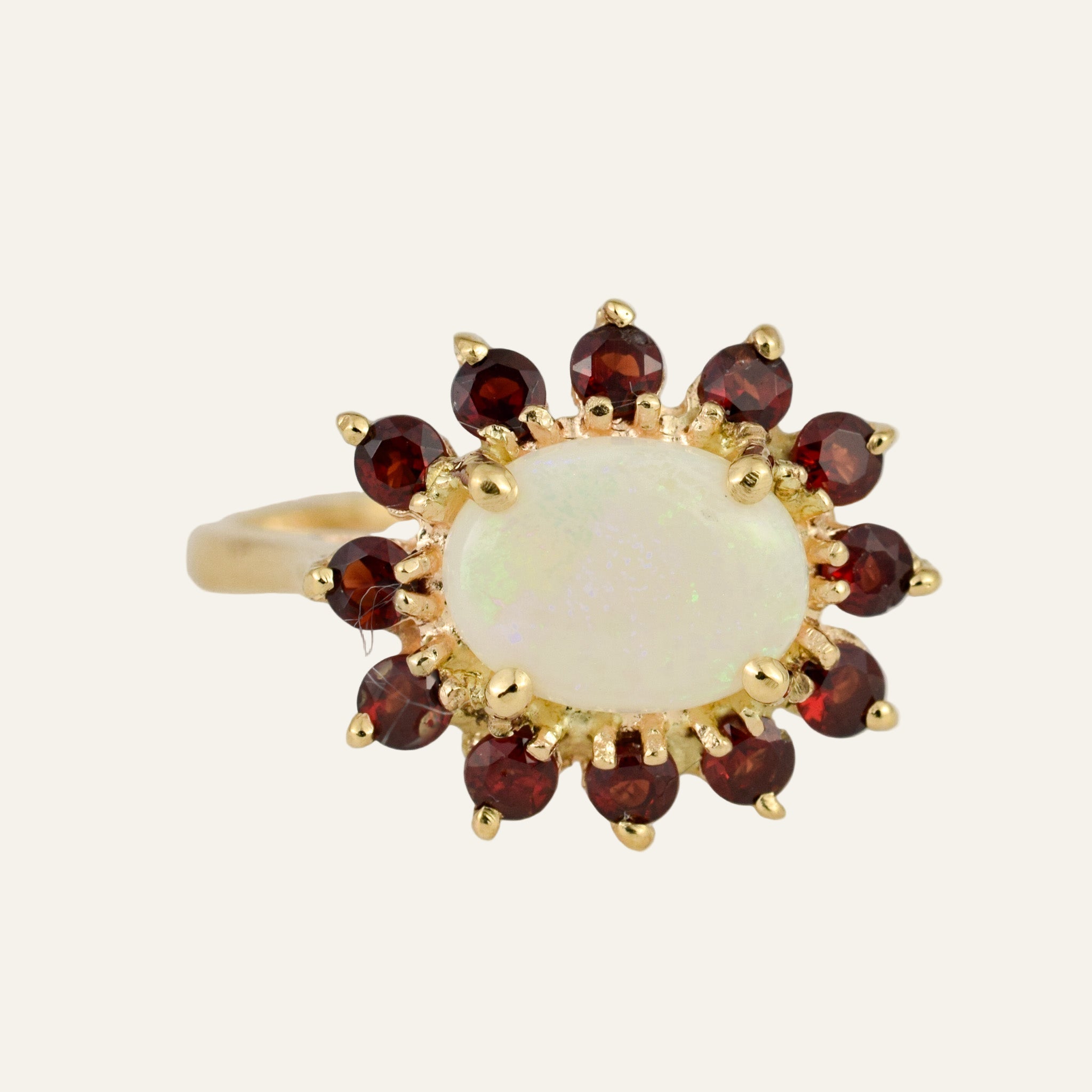 Garnet Halo Ring