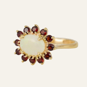 Garnet Halo Ring