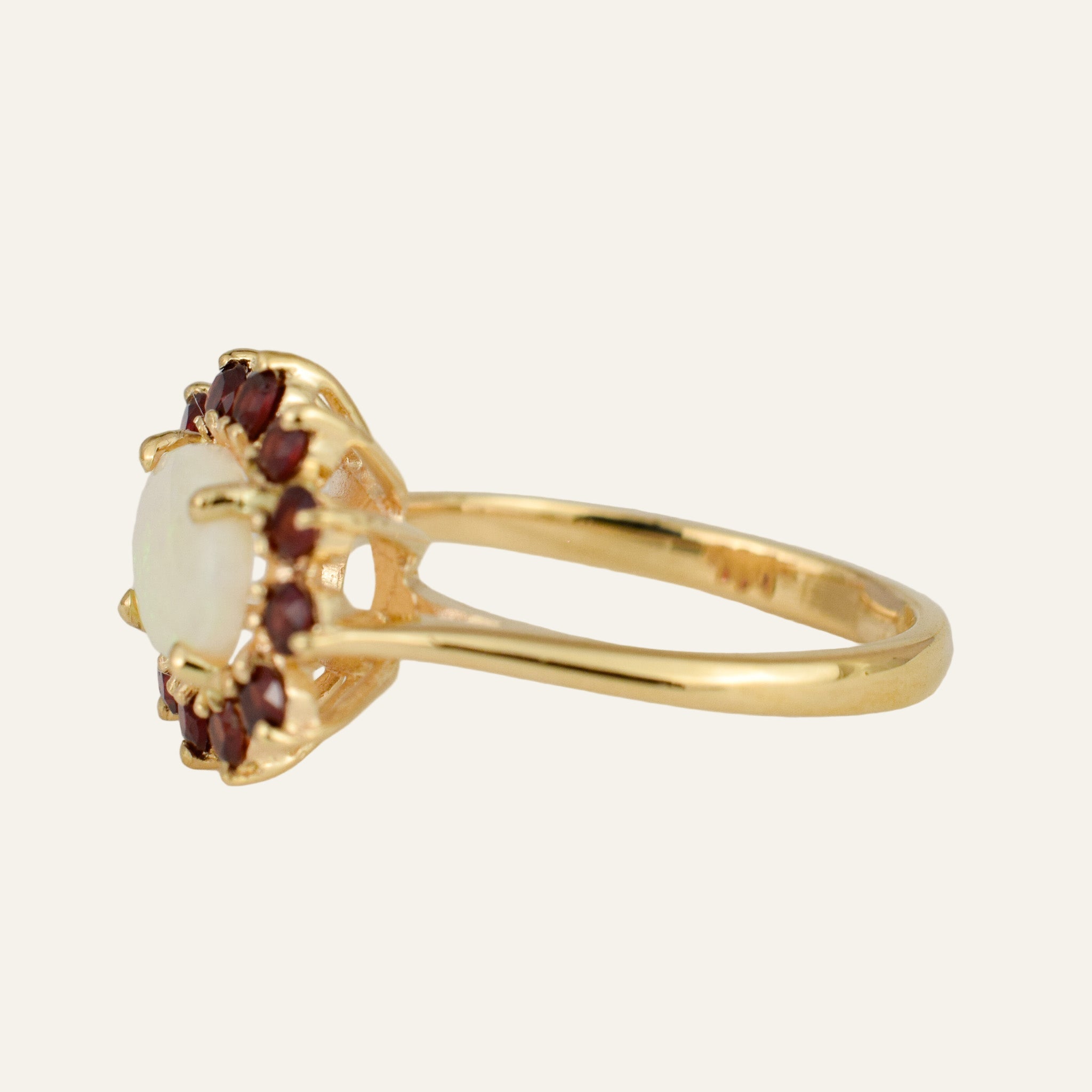 Garnet Halo Ring