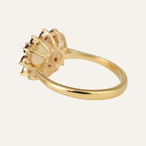 Garnet Halo Ring