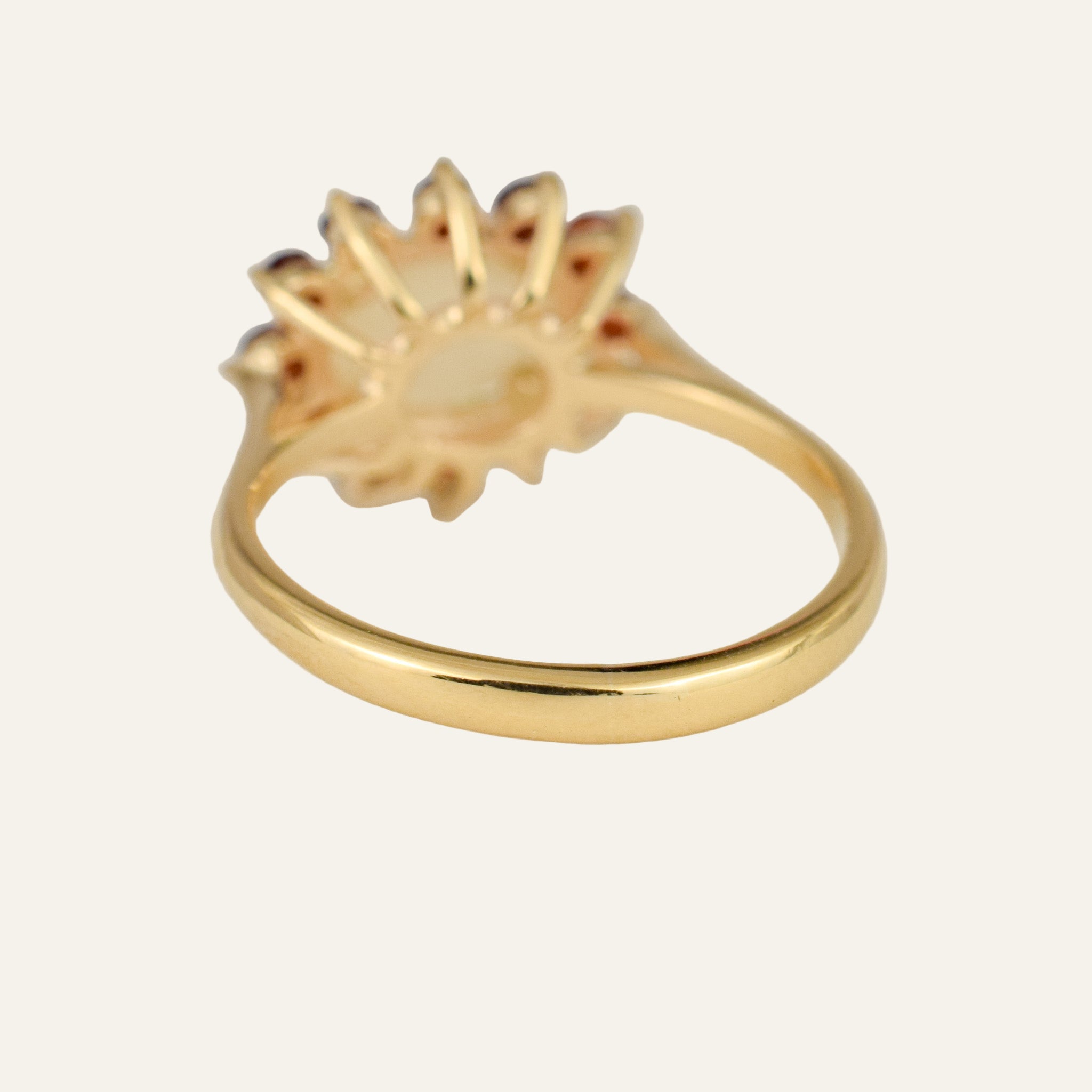 Garnet Halo Ring