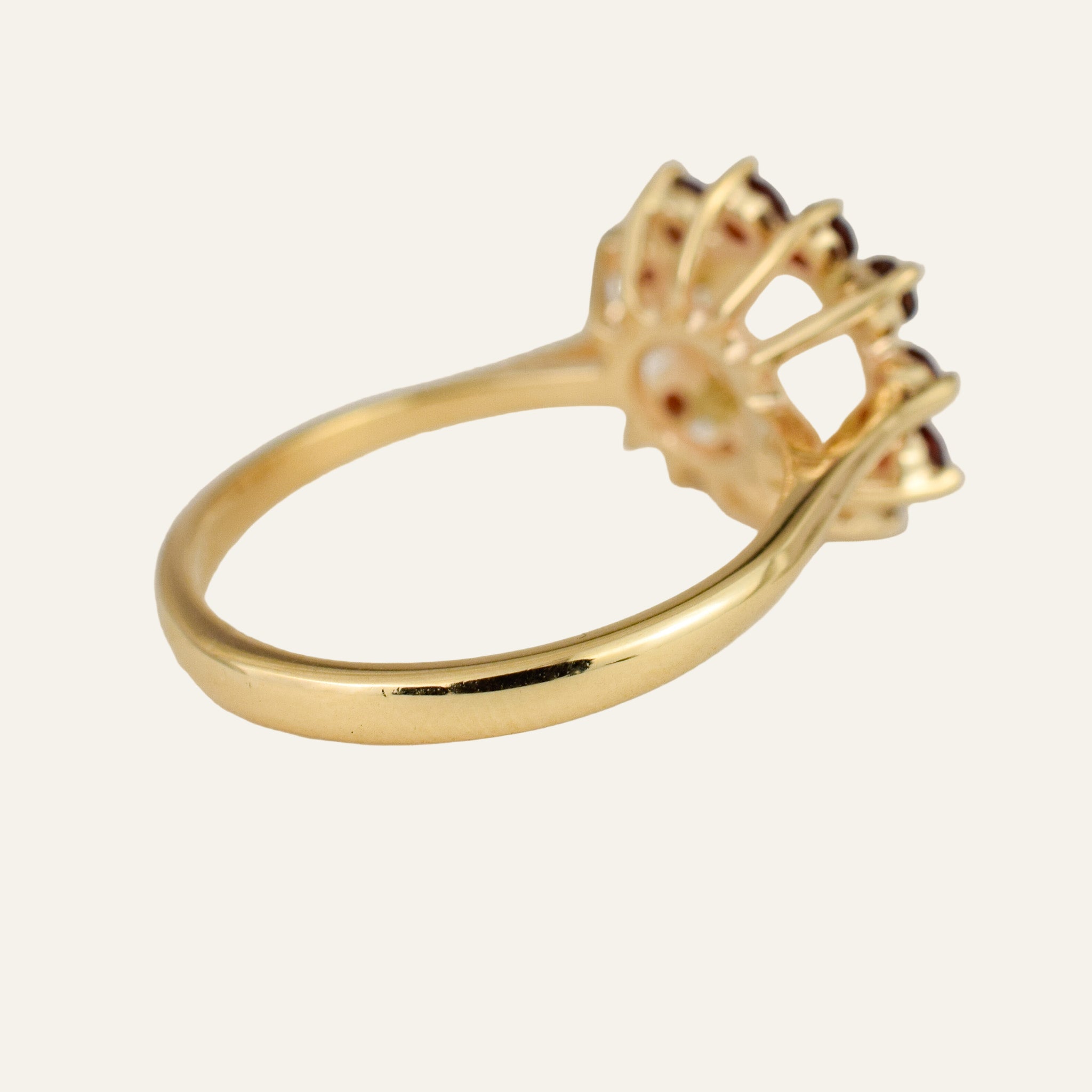 Garnet Halo Ring