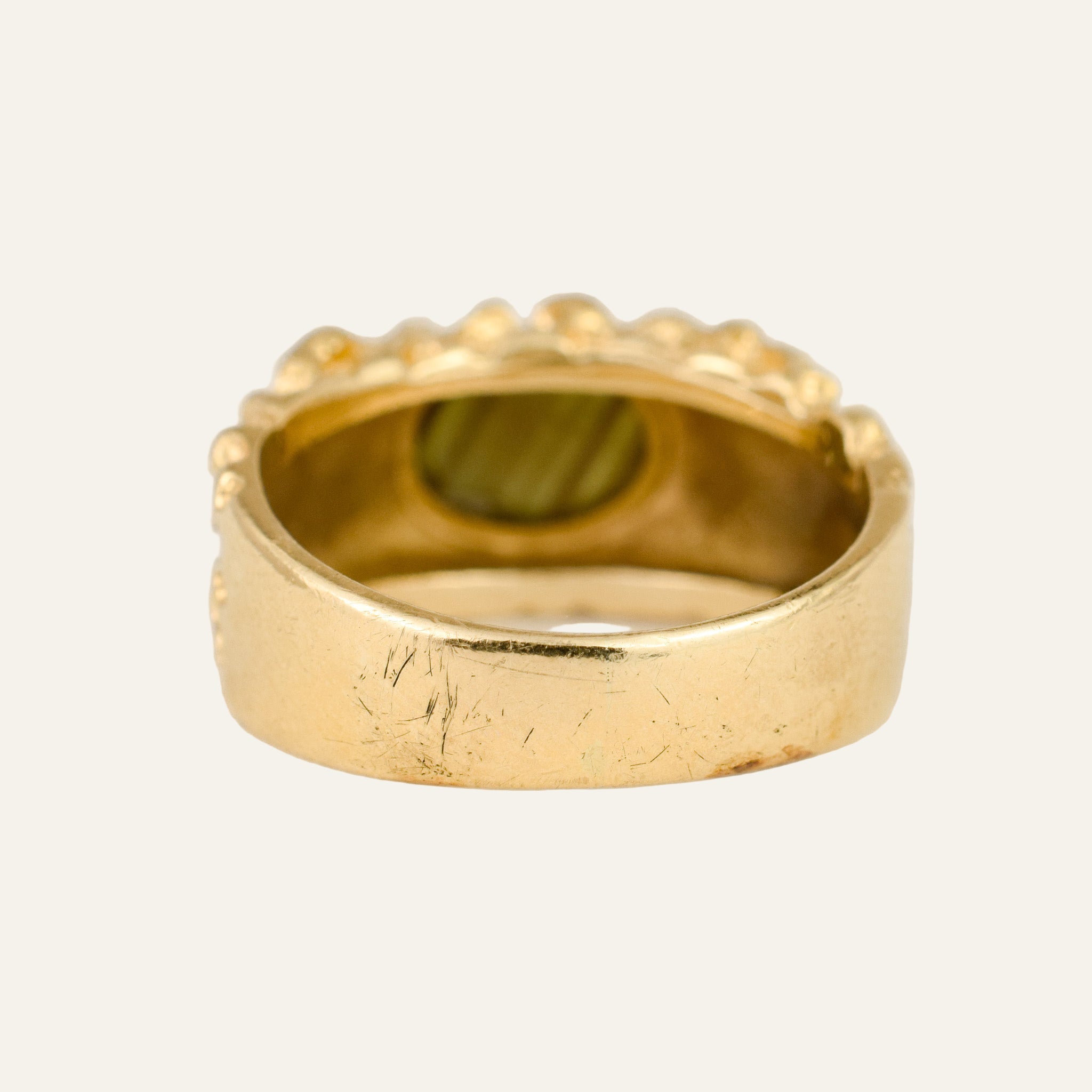 Gold Nugget Black Star Sapphire Ring
