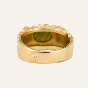 Gold Nugget Black Star Sapphire Ring