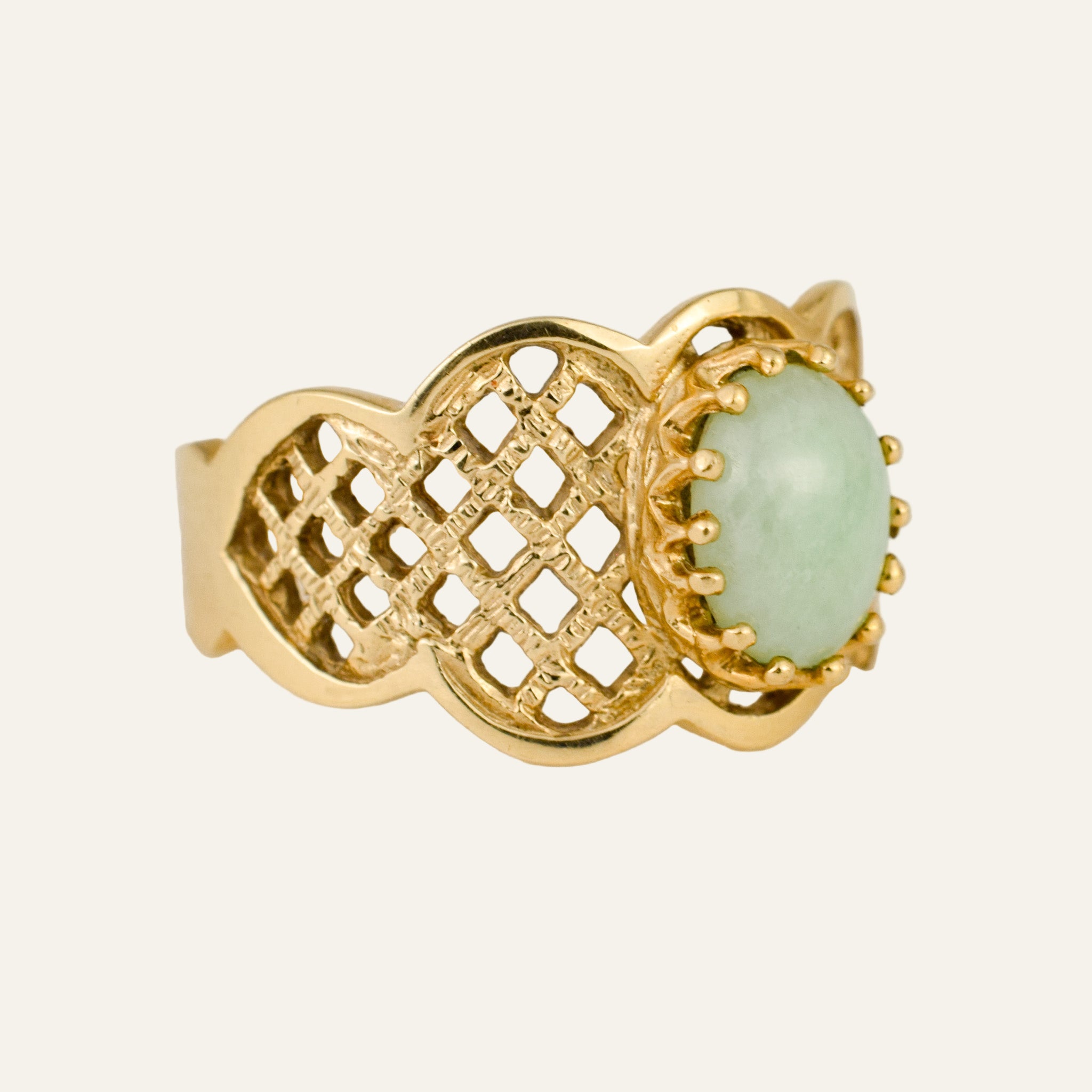 Lattice Jadeite Ring