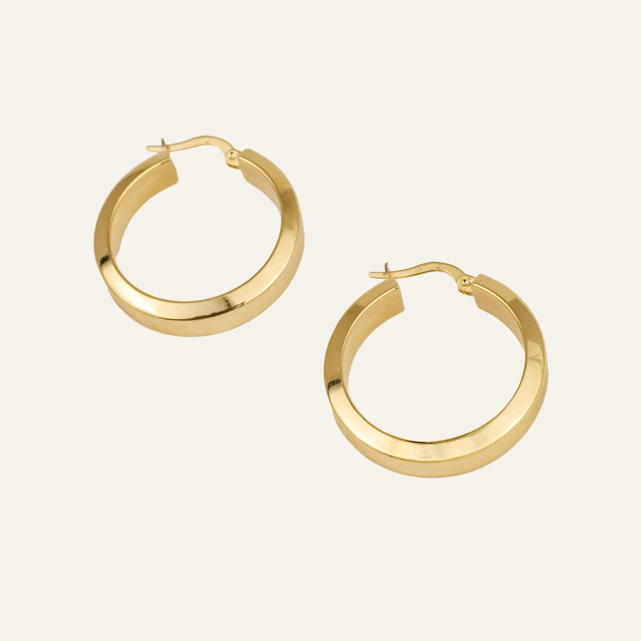 26.6mm Wide Gold Hoops