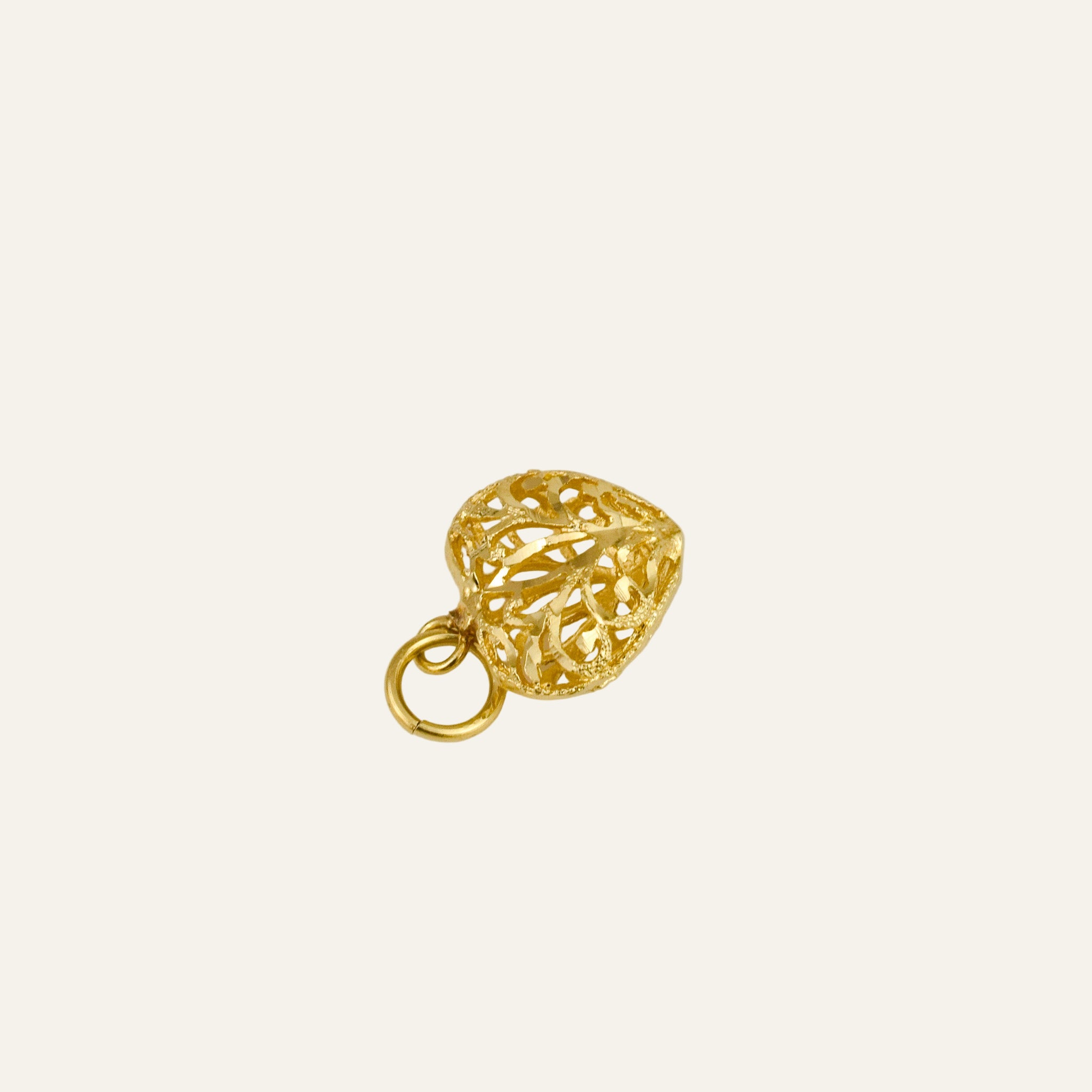 Ornate Hollow Heart Pendant