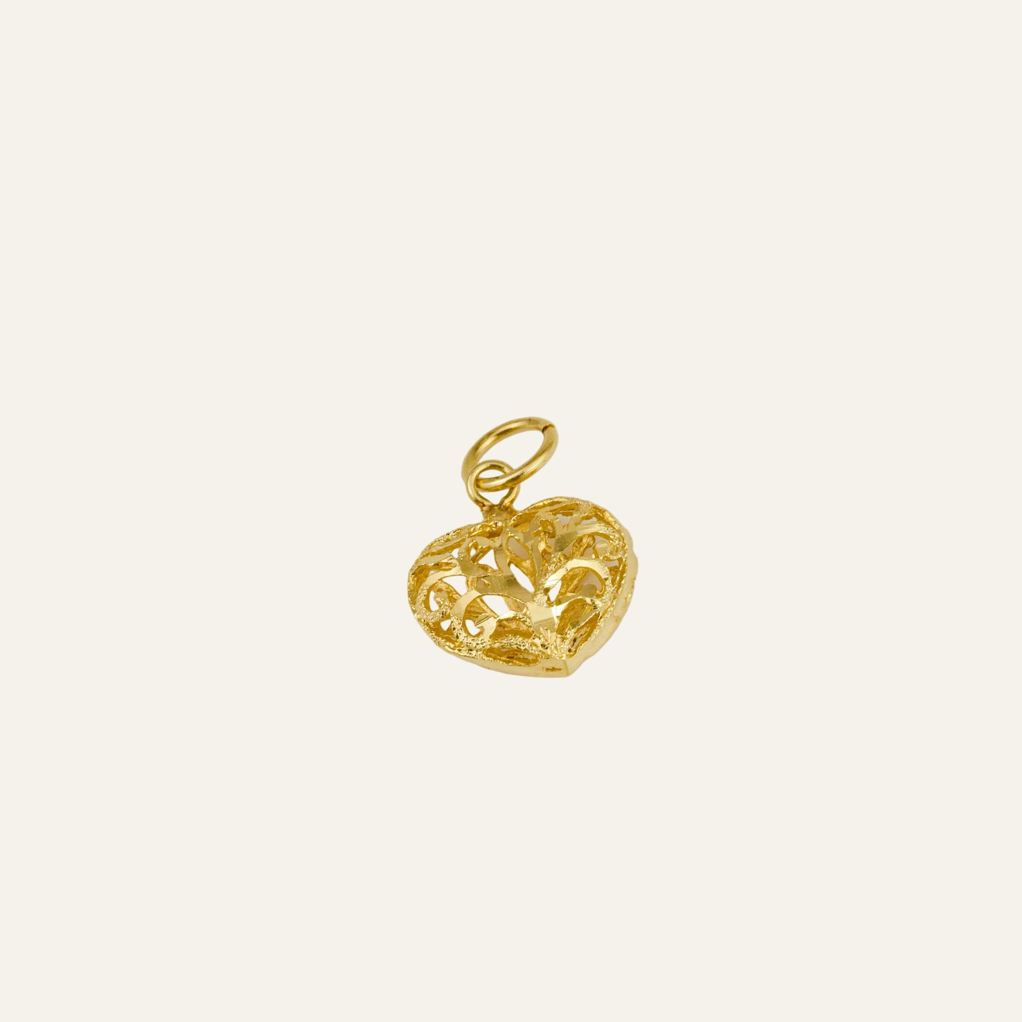 Ornate Hollow Heart Pendant