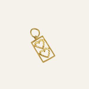 Rectangular Heart Duo Pendant