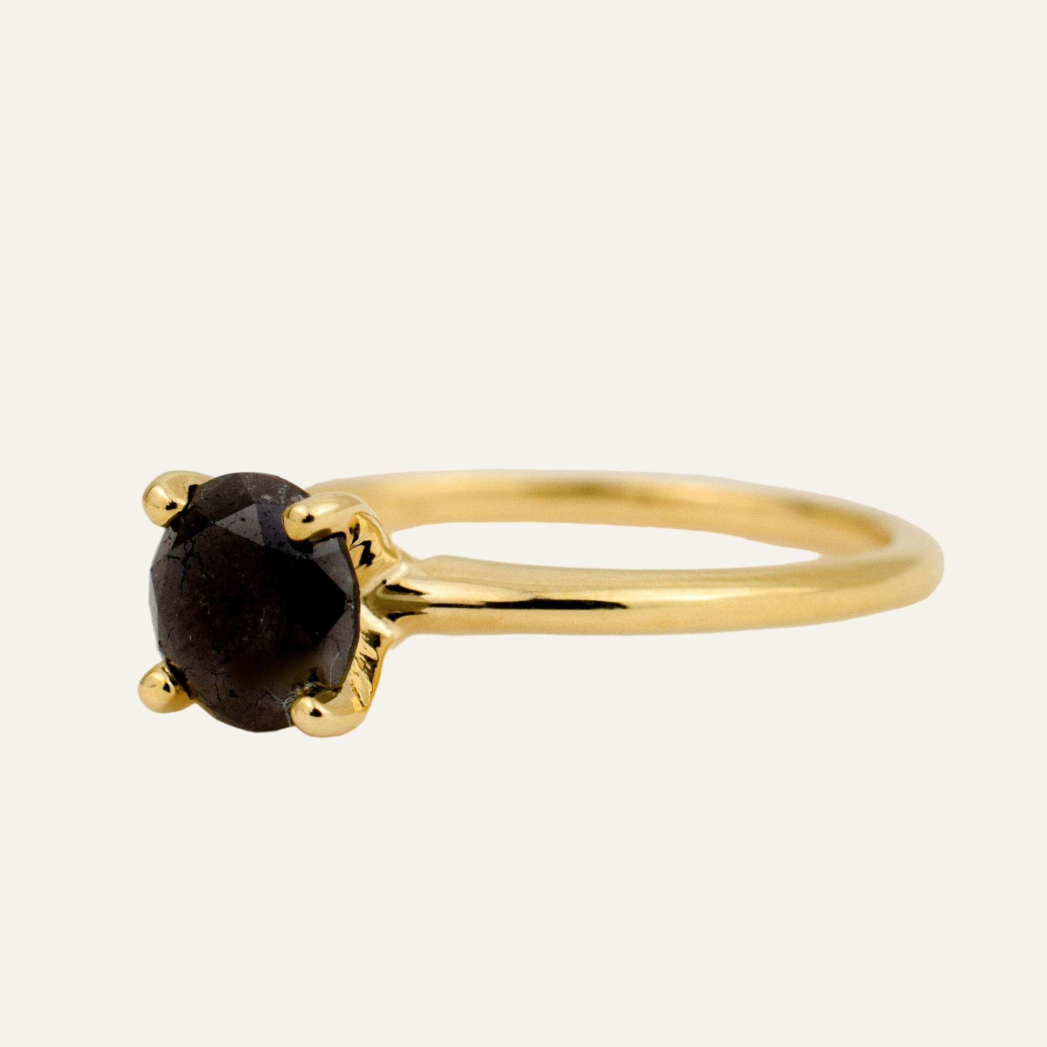 Black Diamond Solitaire Ring
