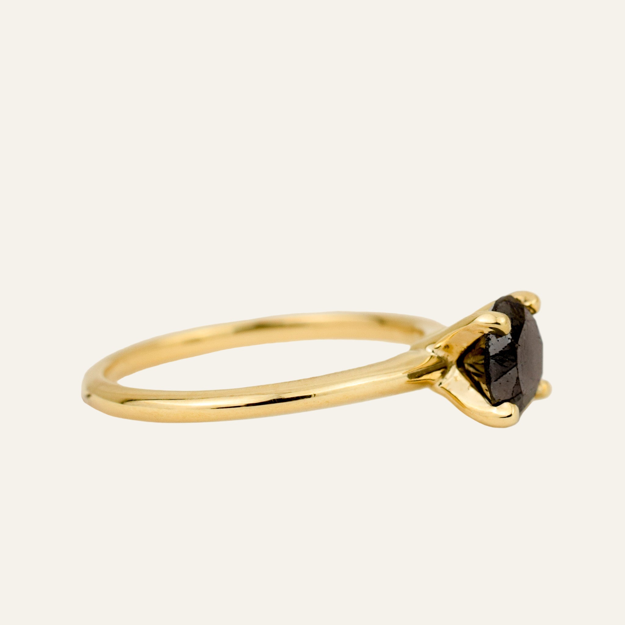 Black Diamond Solitaire Ring