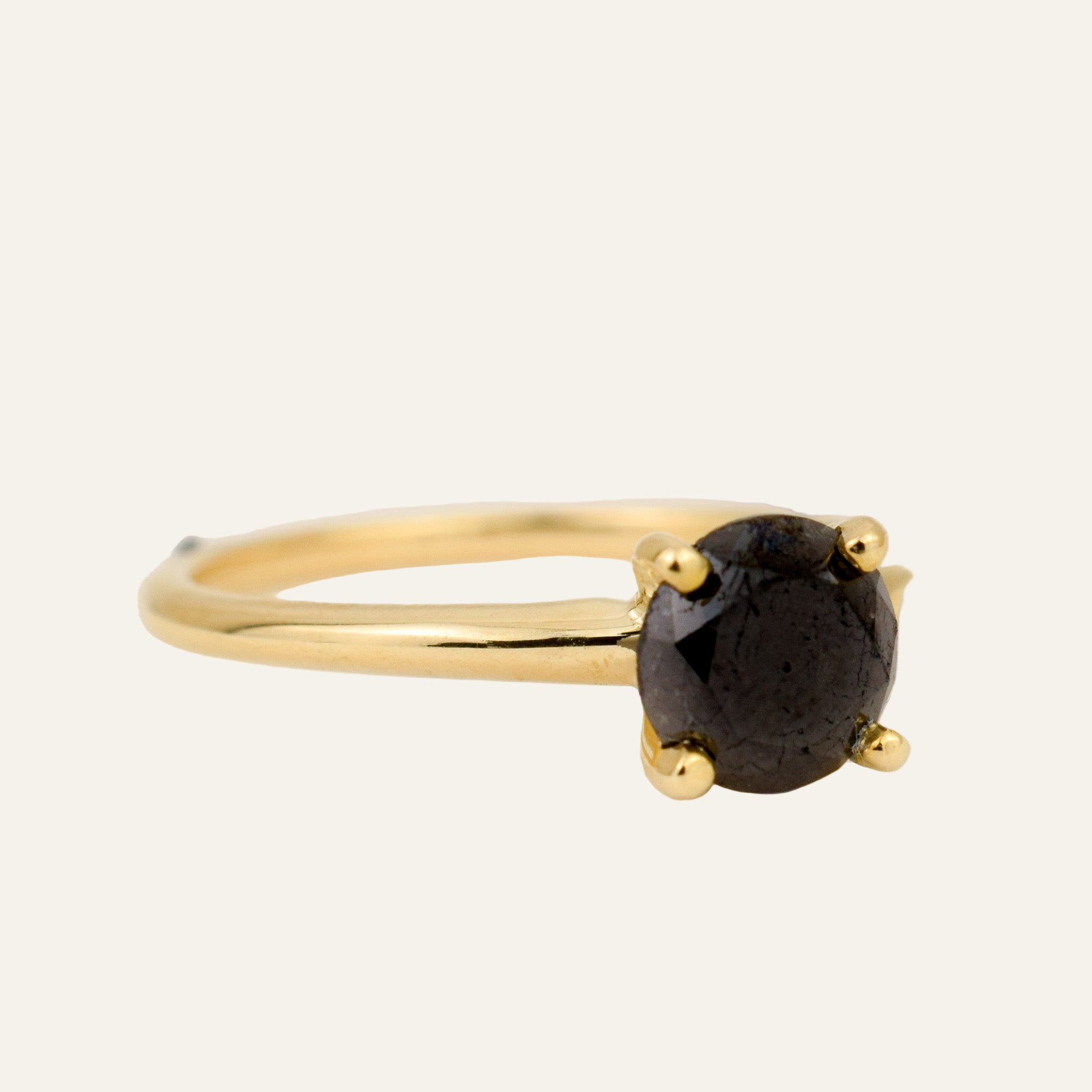 Black Diamond Solitaire Ring