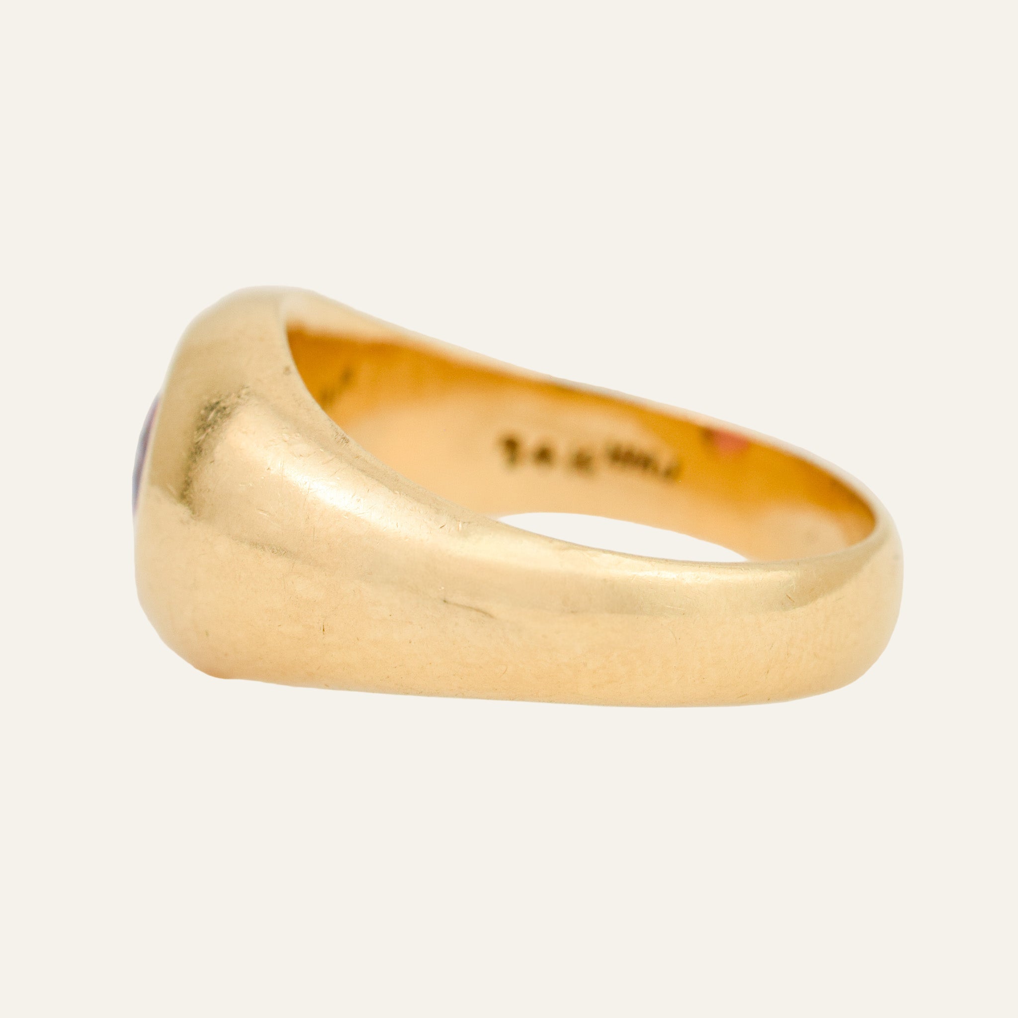 Flush Set Garnet Signet