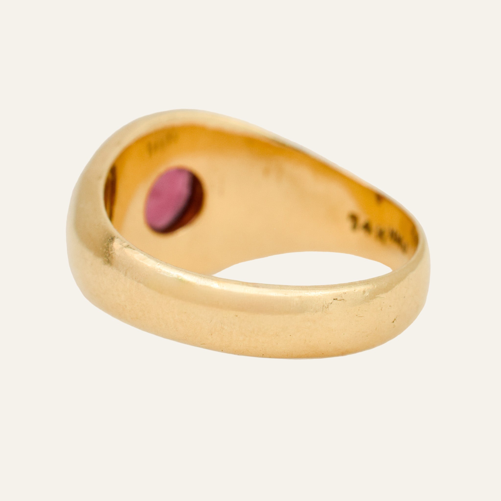 Flush Set Garnet Signet