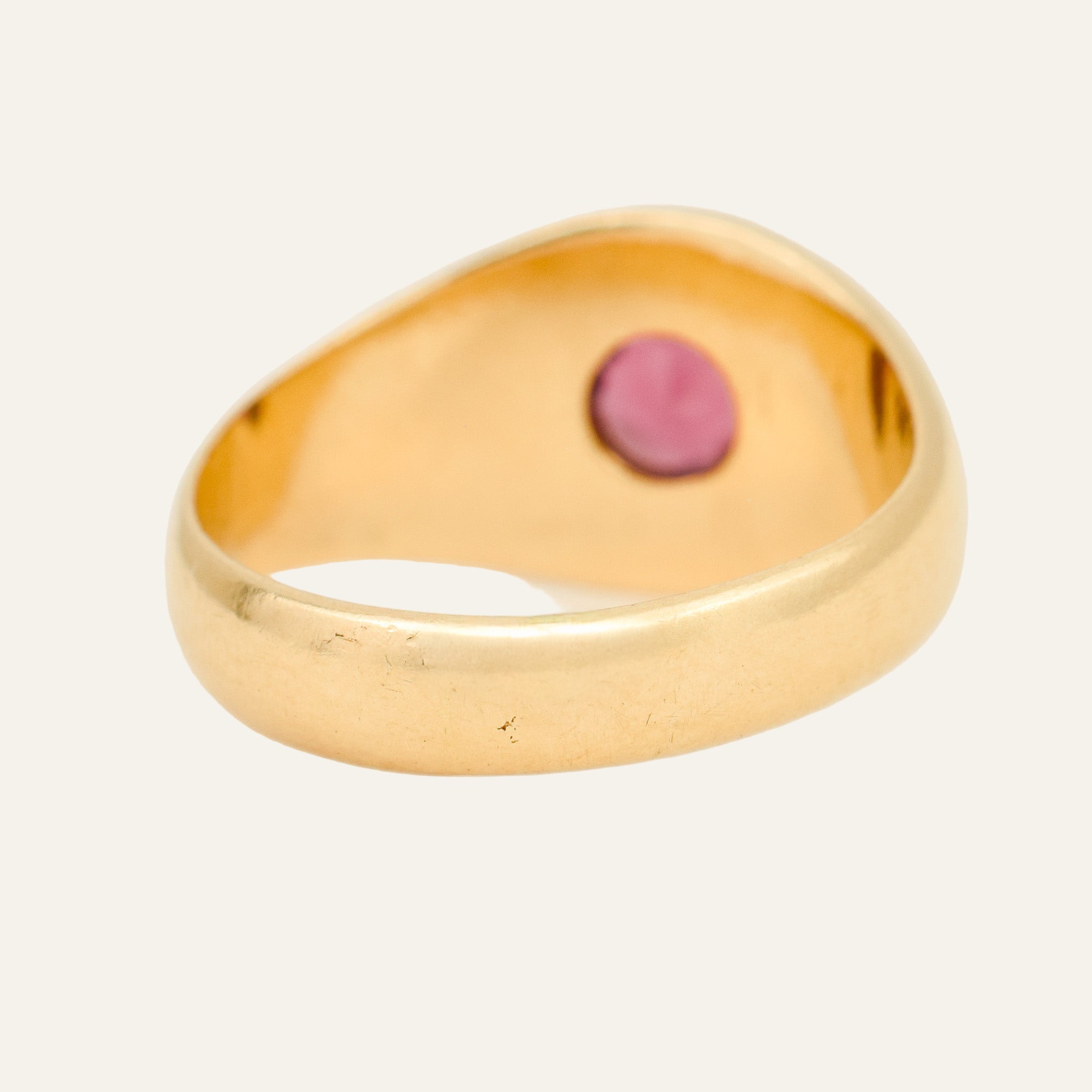 Flush Set Garnet Signet