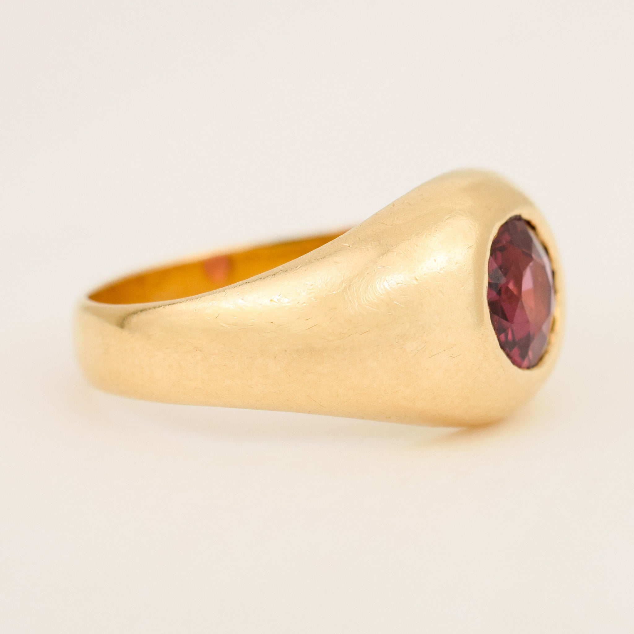 Flush Set Garnet Signet