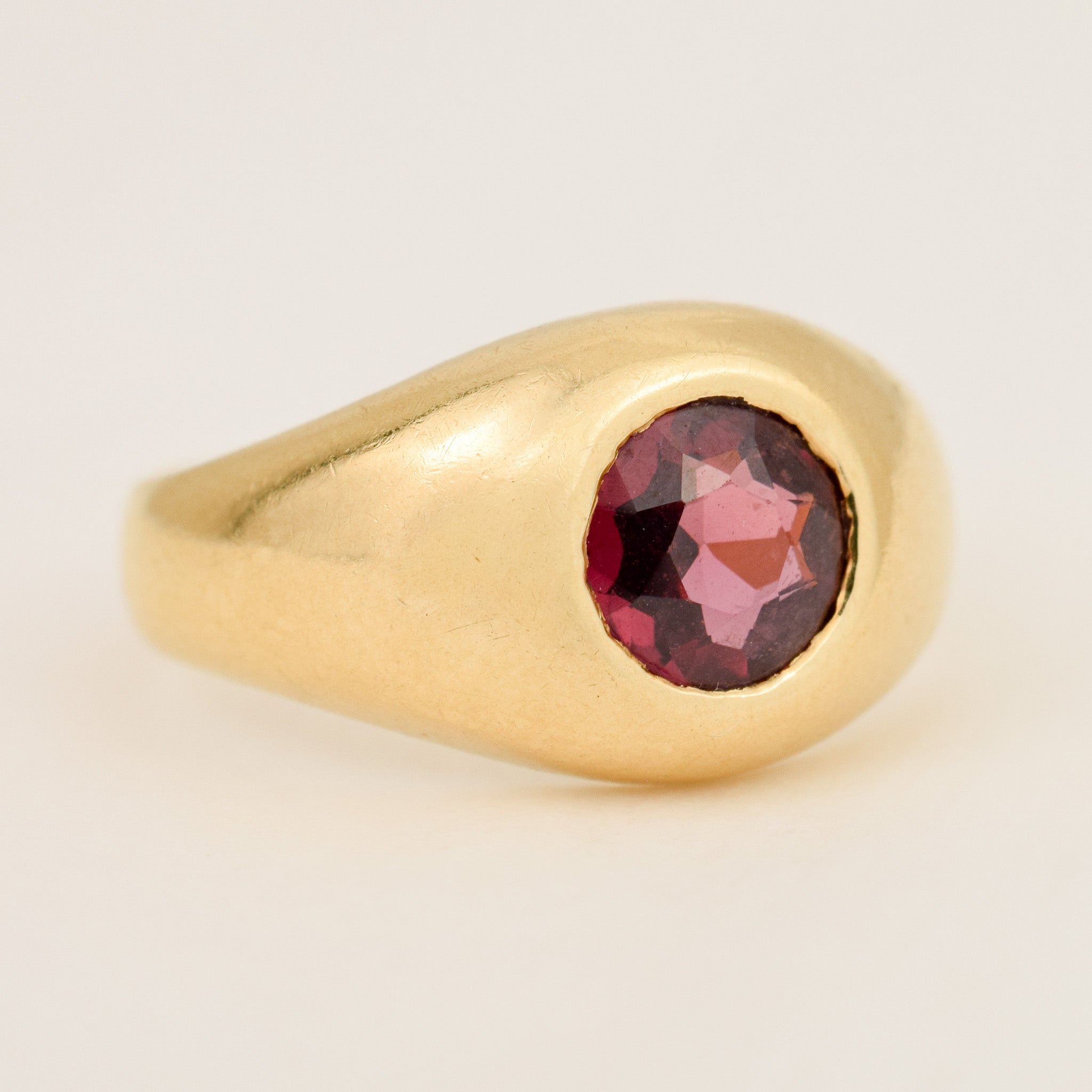 Flush Set Garnet Signet