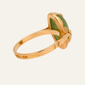 Jade Ring with Flower Detail