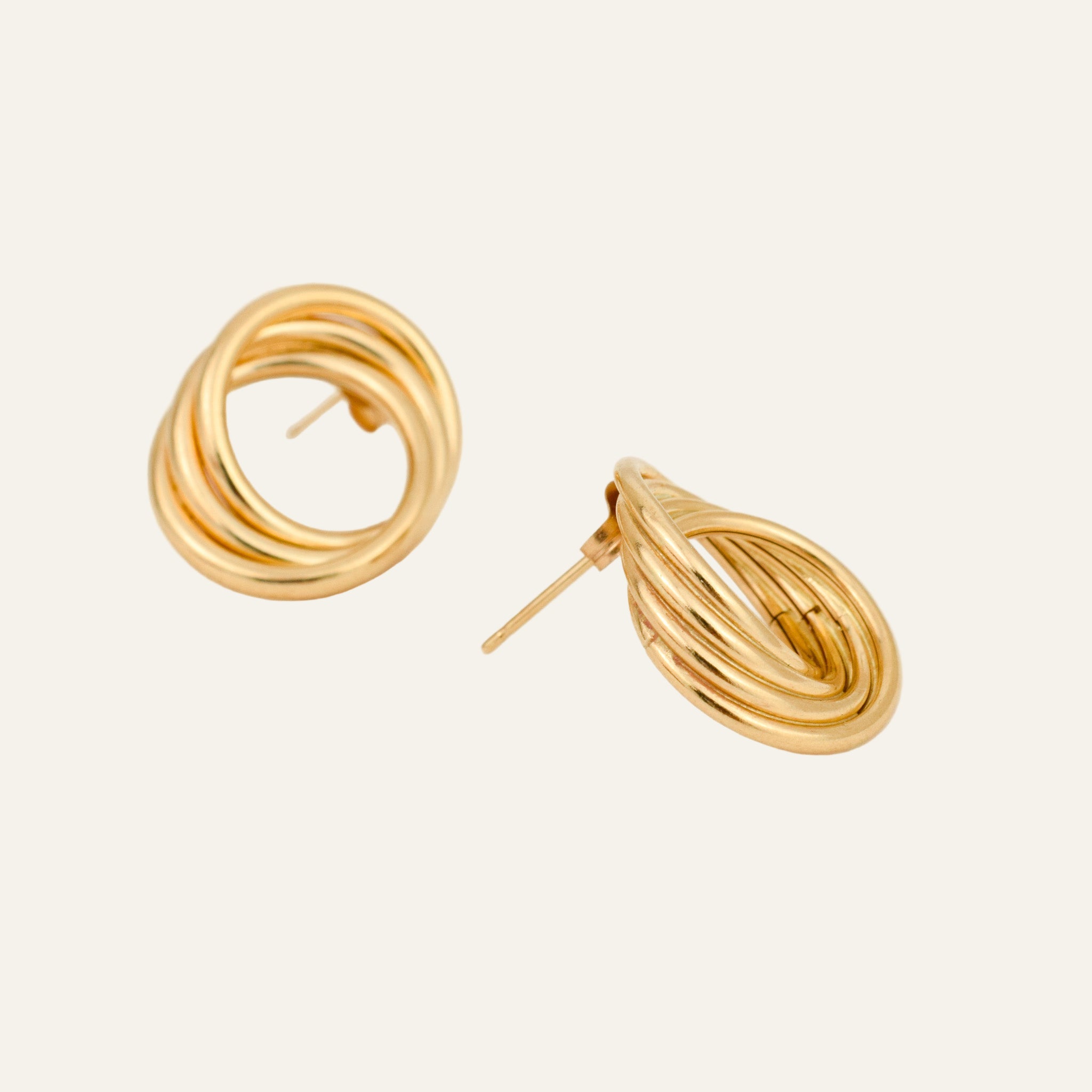 Circular Tube Stud Earrings