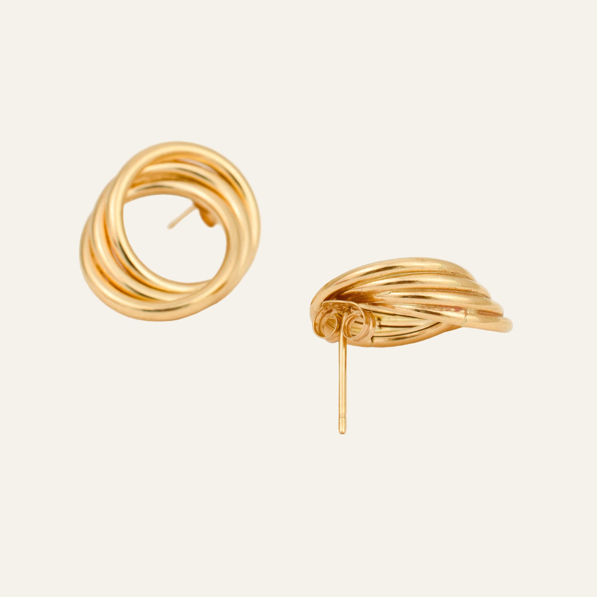 Circular Tube Stud Earrings