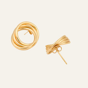 Circular Tube Stud Earrings