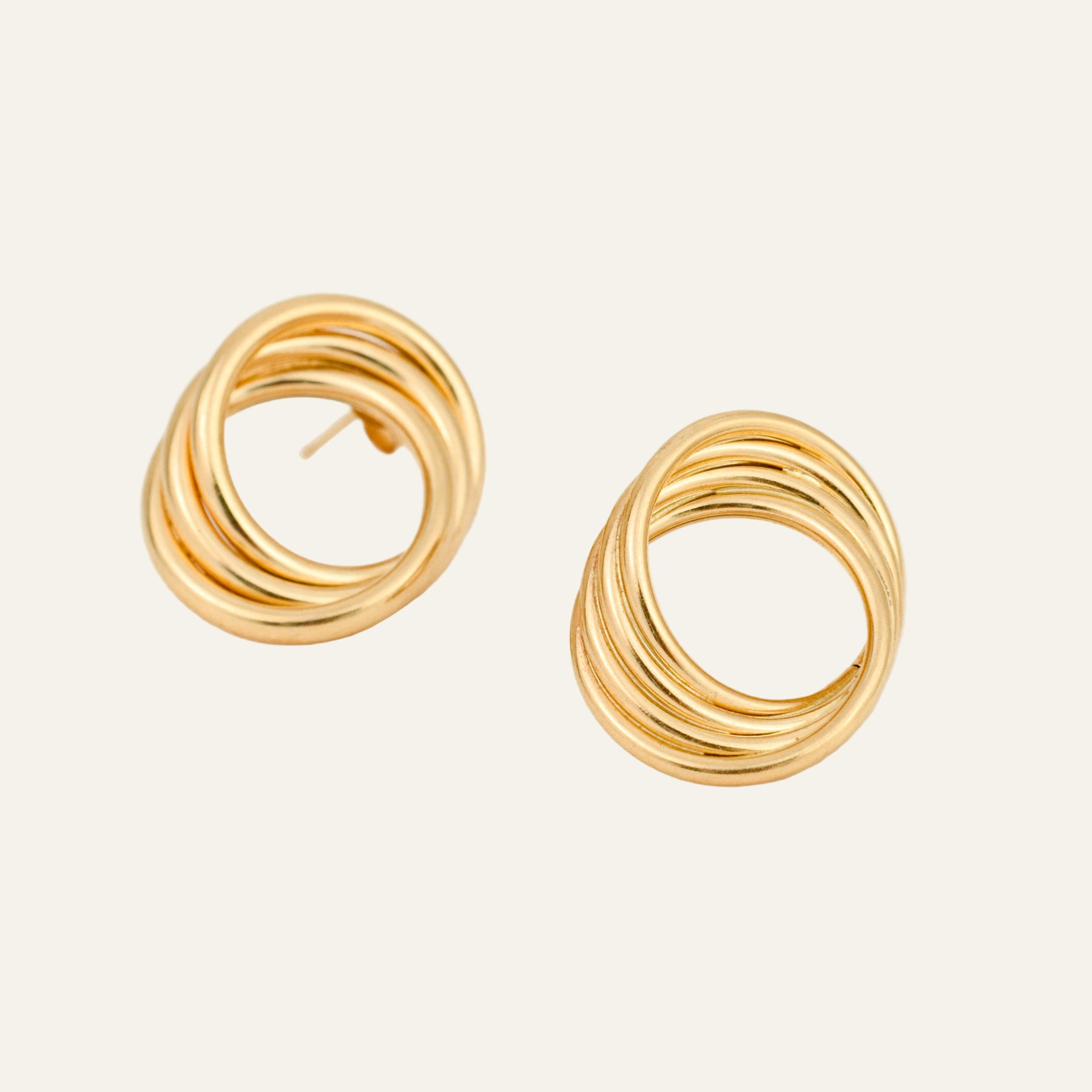 Circular Tube Stud Earrings
