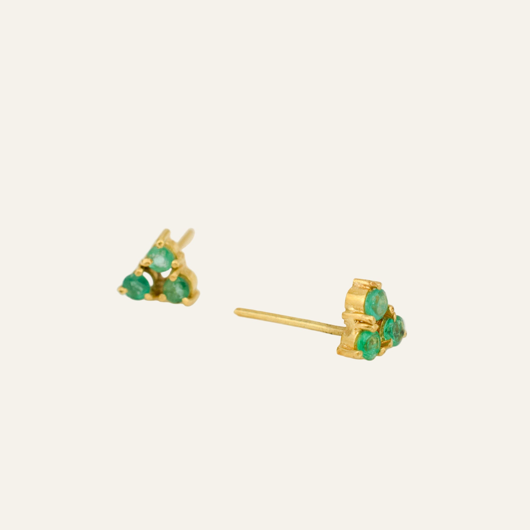 Emerald Trio Studs