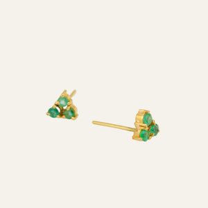 Emerald Trio Studs
